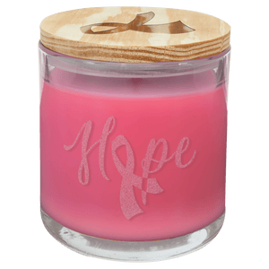 14 oz. Peony Rose Candle in a Glass Holder with Wood Lid
