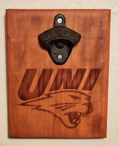 Bottle Opener University of Northern Iowa-Panther. Gift - Beautiful Wood