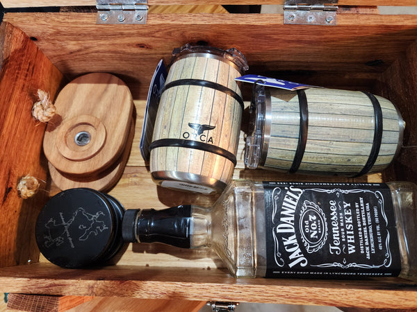Whiskey Lover Survival Kit with Two Orca Whiskey Barrels