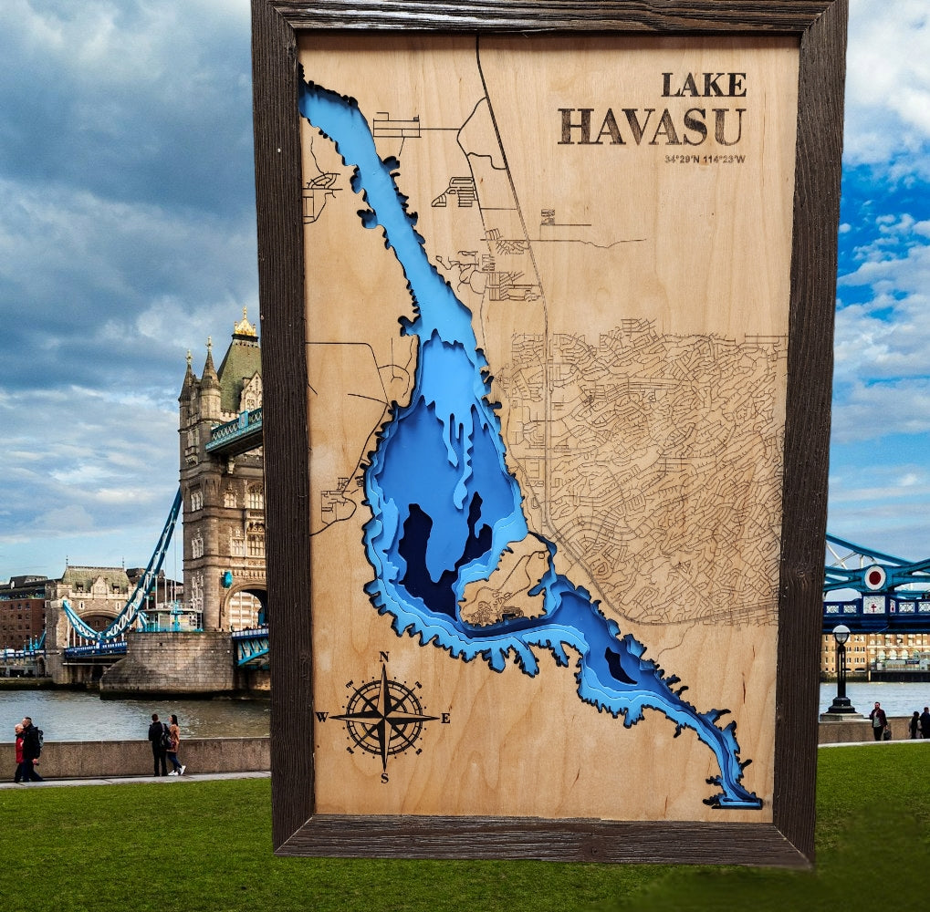 Explore Lake Havasu: Handcrafted Bathymetric Map