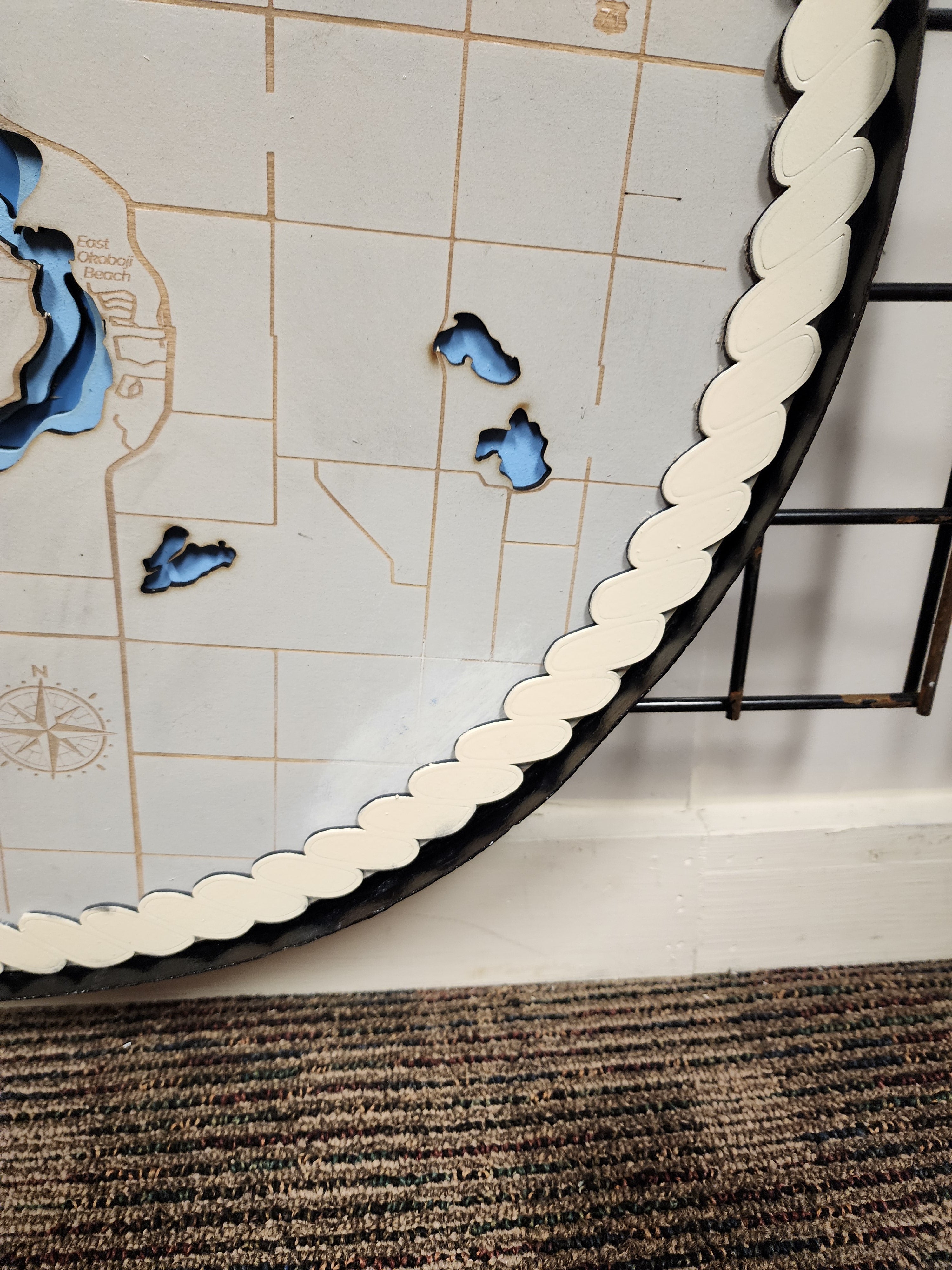 Okoboji Iowa Great Lakes Contour Bathymetric Round Layered Map