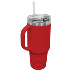 Polar Camel 40 oz. Coral Travel Mug with Handle, Straw Included