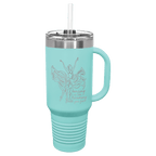 Polar Camel 40 oz. Coral Travel Mug with Handle, Straw Included