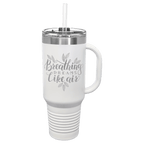 Polar Camel 40 oz. Coral Travel Mug with Handle, Straw Included