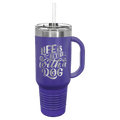 Polar Camel 40 oz. Coral Travel Mug with Handle, Straw Included