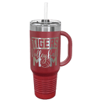 Polar Camel 40 oz. Coral Travel Mug with Handle, Straw Included