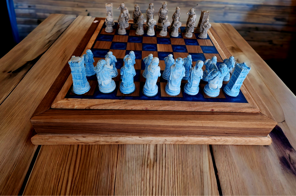 Back Lit Walnut and Epoxy Chess Board