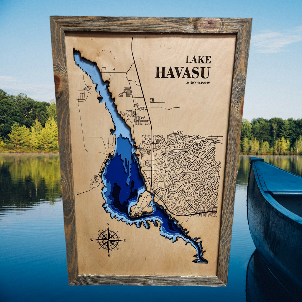 Explore Lake Havasu: Handcrafted Bathymetric Map