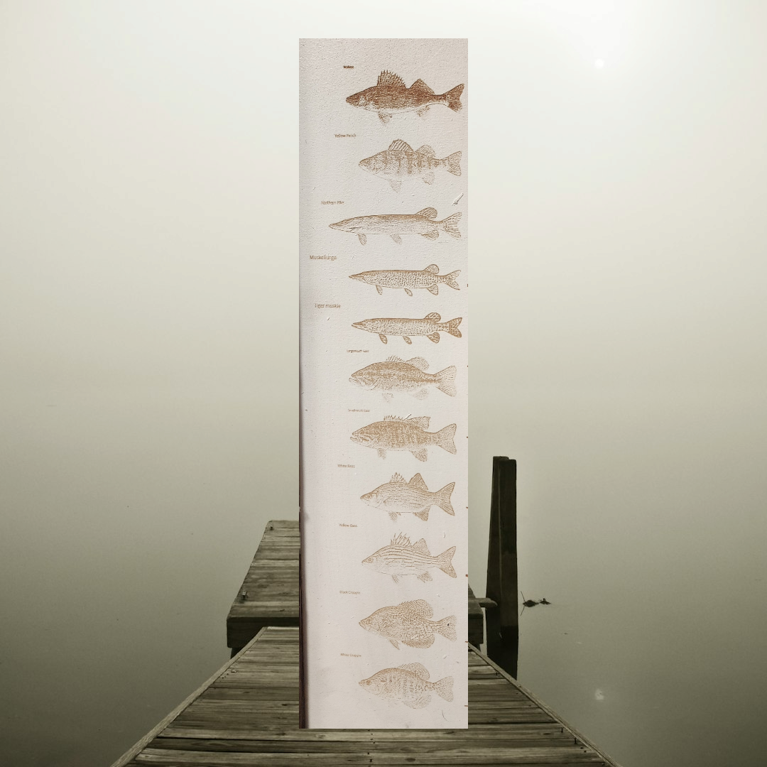 Okoboji Iowa Great Lakes Bathymetric Lake Map With All Sporting Fish Small