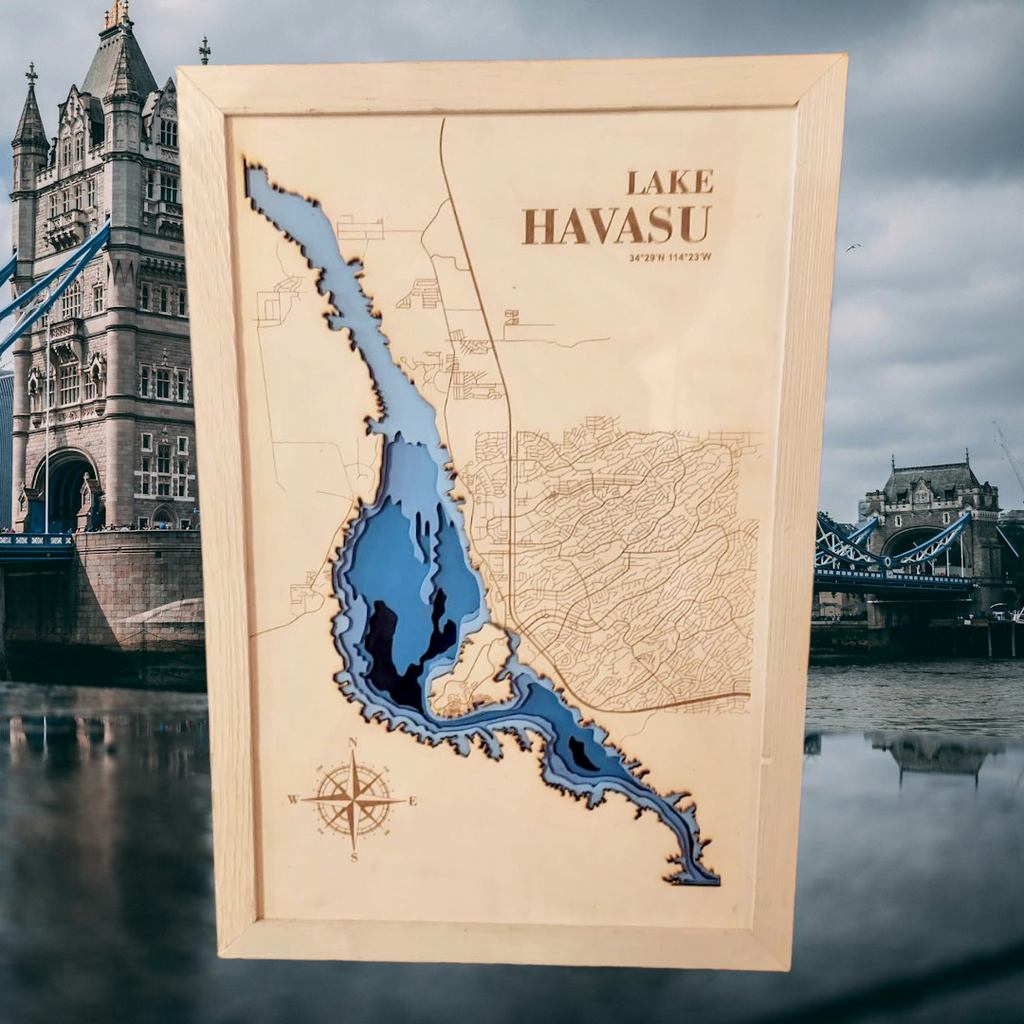 Explore Lake Havasu: Handcrafted Bathymetric Map