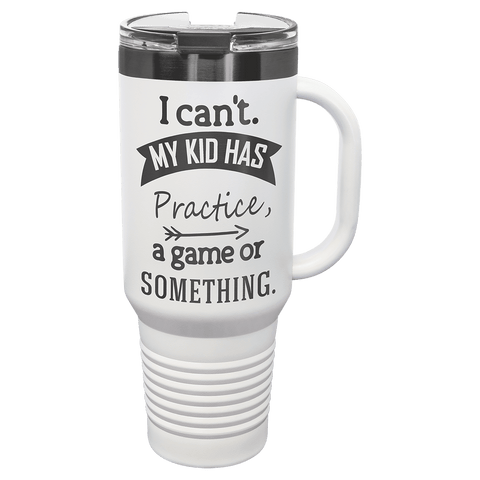 LTM7431- Polar Camel 40 oz. White/Ghost Black Travel Mug with Handle & Straw