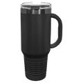 LTM7430- Polar Camel 40 oz./Ghost Black Travel Mug with Handle & Straw
