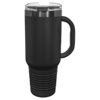 LTM7430- Polar Camel 40 oz./Ghost Black Travel Mug with Handle & Straw