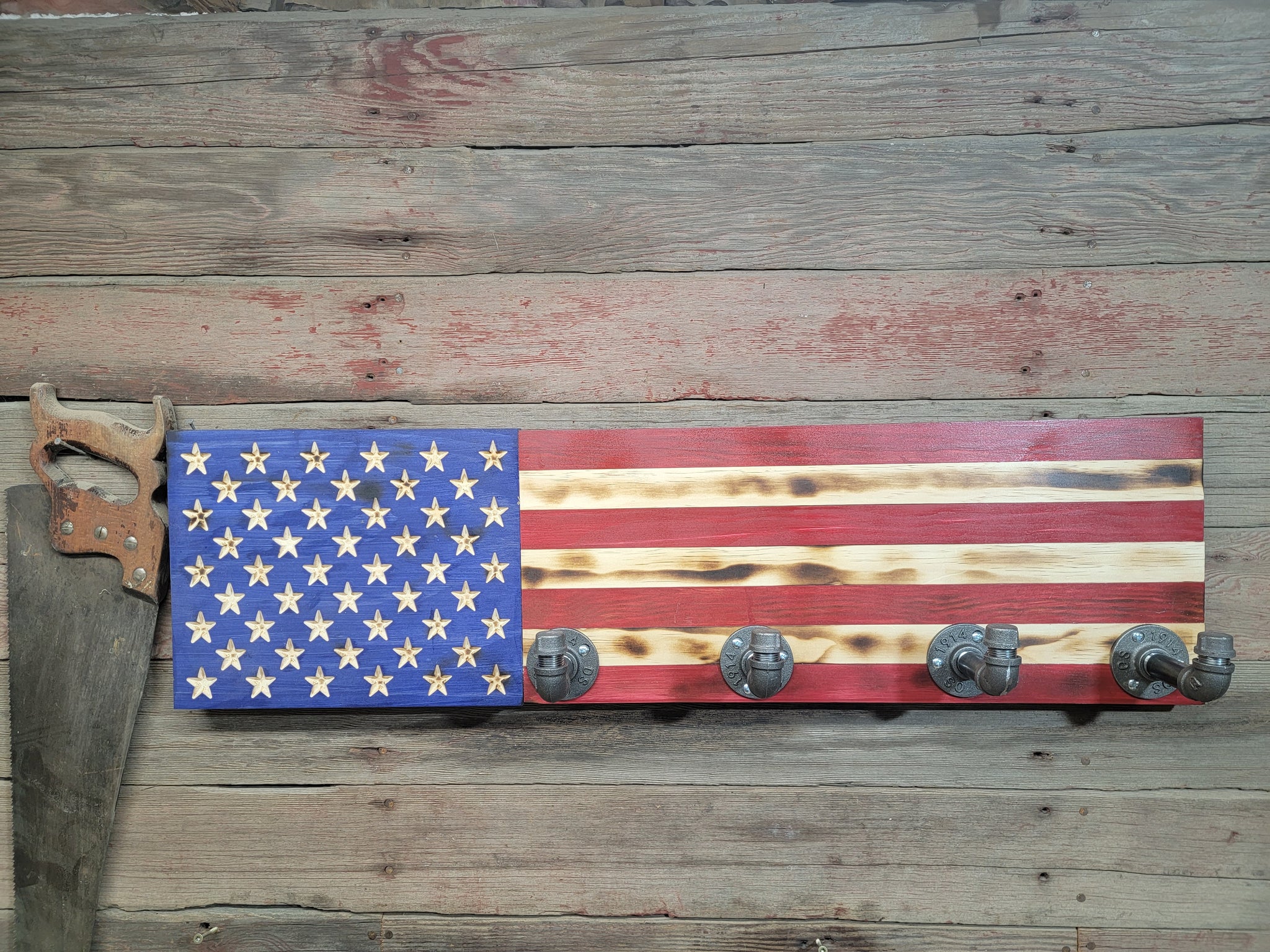 American Flag Coat/Gear Rack