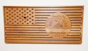 Carved and Laser Engraved Don't Tread on Me Flag