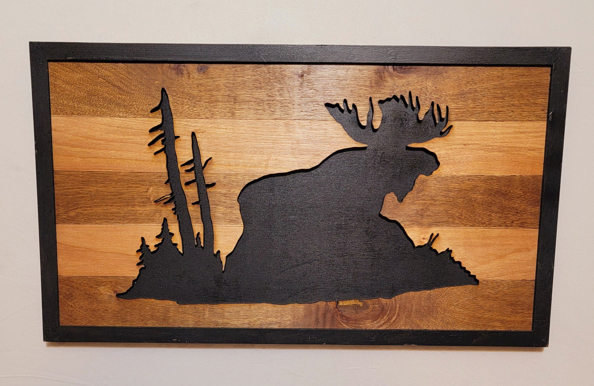 3D Laser Cut Layered Cut Scene With Moose - Home Decor - Gift - Northland - 18.5x10.5