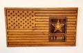 Carved Army Flag With Laser Inlay