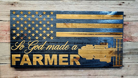 God Made A Farmer Flag