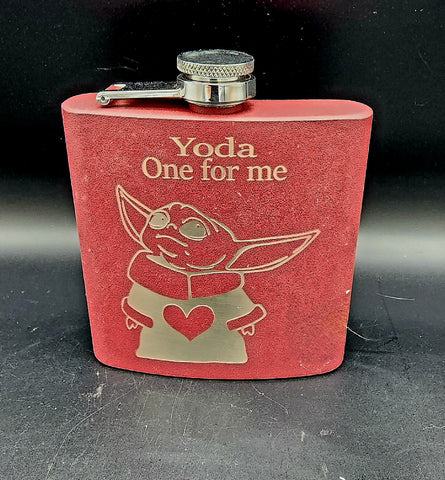 Yoda One- Laser Engraved Flask