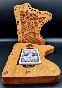 Cherry Minnesota Cribbage Board with Points of Interest