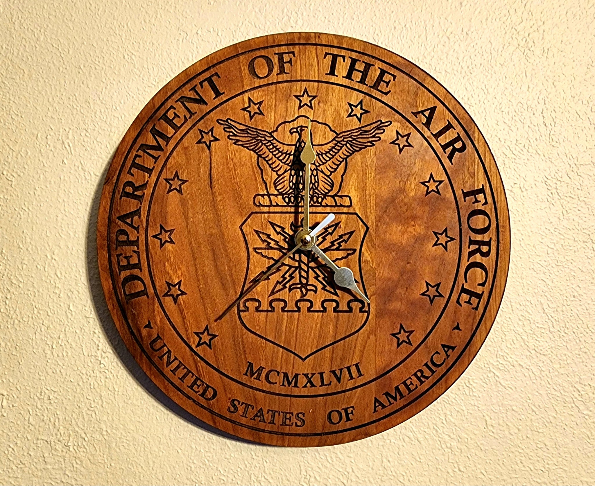 Air Force Lasered Clock