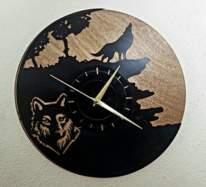 Wolf/Nature Scene Album Clock