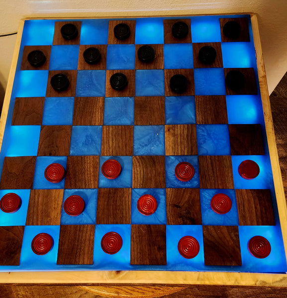 ChessboardGiftGraduationGiftFather'sDay CheckerboardGiftGraduationGiftFather'sDay BlackWalnut BurgundyEpoxy Storage