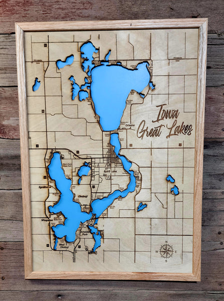 Single Layer map of the Iowa Great Lakes