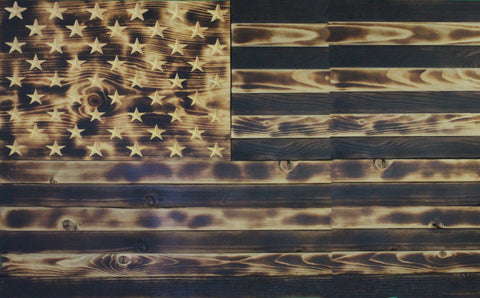 Black and White/Rustic American Flag Wall Piece
