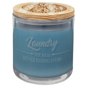 14 oz. French Linen Candle in a Glass Holder with Wood Lid