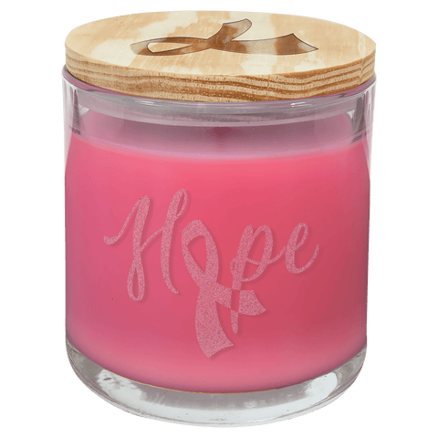 14 oz. Peony Rose Candle in a Glass Holder with Wood Lid