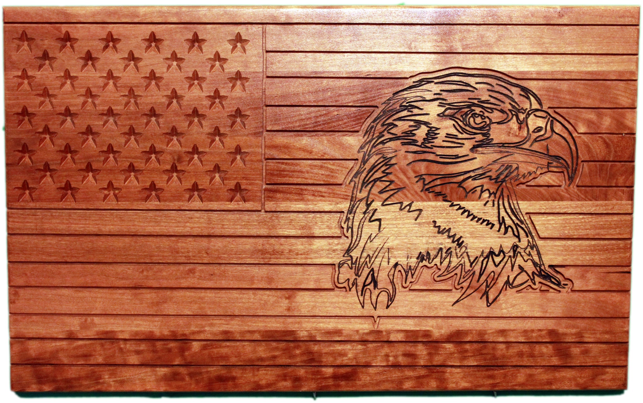 Carved and Customizable Eagle Flag
