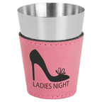 2 oz. Laserable Leatherette & Stainless Steel Shot Glass