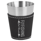 2 oz. Laserable Leatherette & Stainless Steel Shot Glass