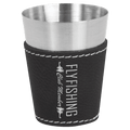 2 oz. Laserable Leatherette & Stainless Steel Shot Glass