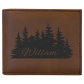 Dark Brown Laserable Leatherette Bi-Fold Wallet w/Flip ID Display