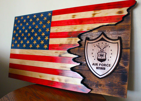 Colored/Tattered, American Flag Wall Piece