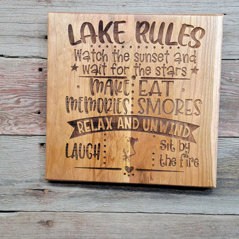 Lake Rules Sign