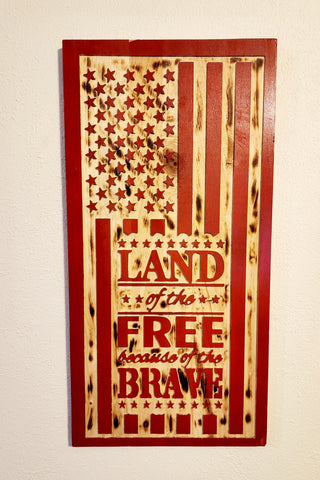 Land of the Free Stressed- Red