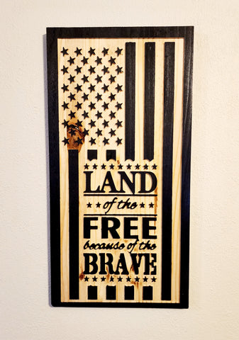 Land of the Free Because of the Brave- Black