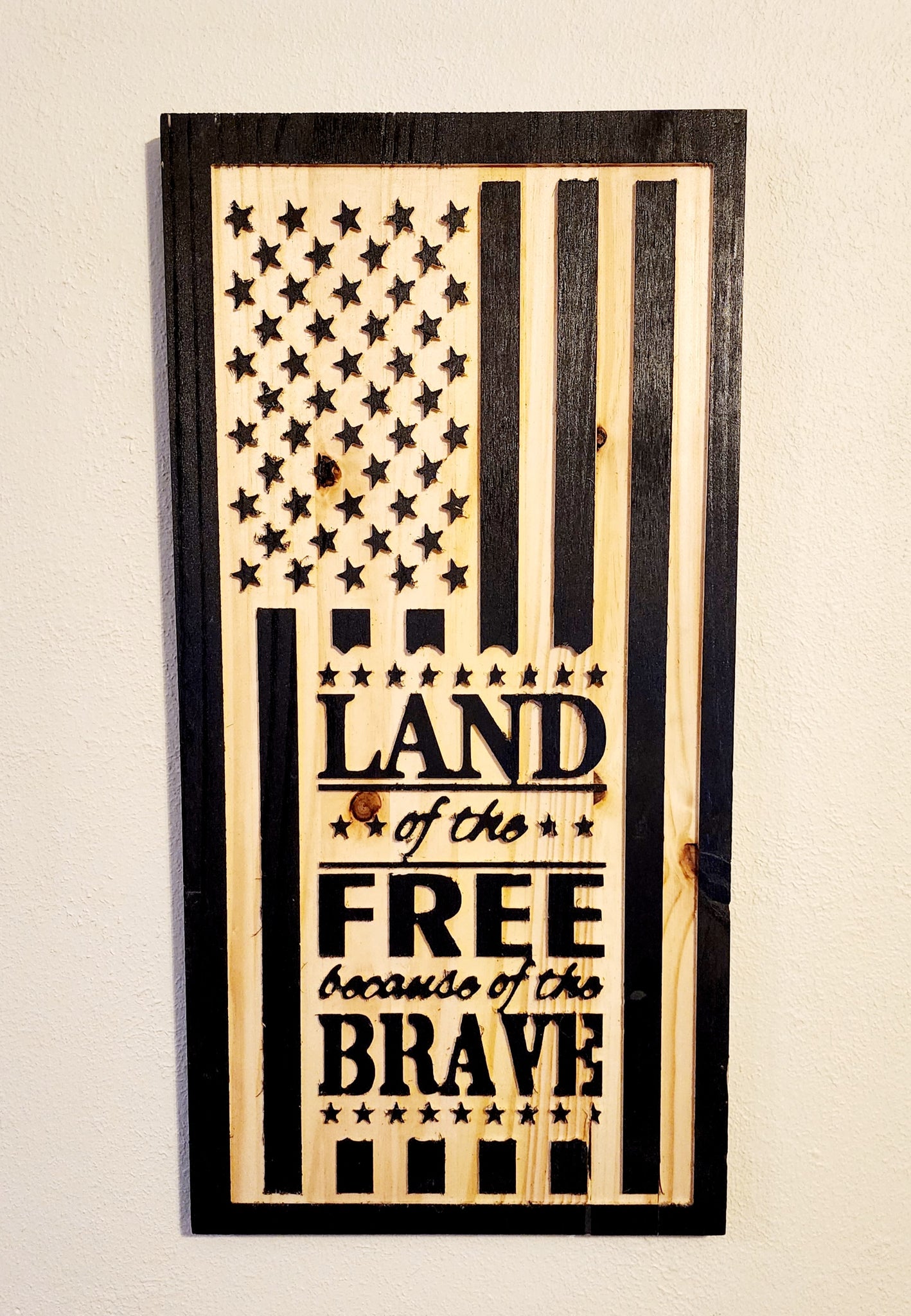 Land of the Free Because of the Brave- Black