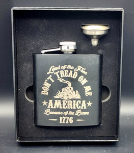 Laser Engraved Flask- Don't Tread On Me