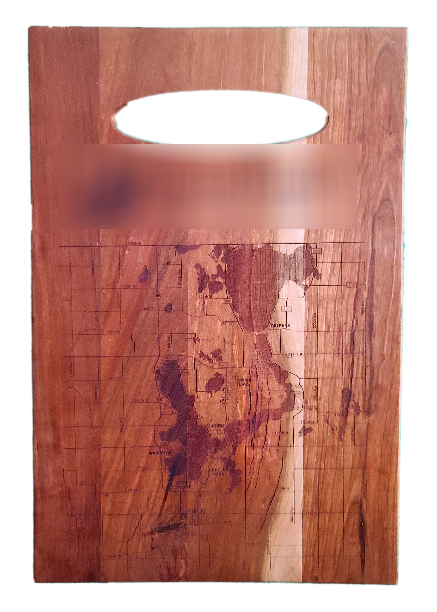 Lasered Lakes Area Large Cutting Boards