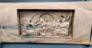 Solid Walnut Carved Last Supper