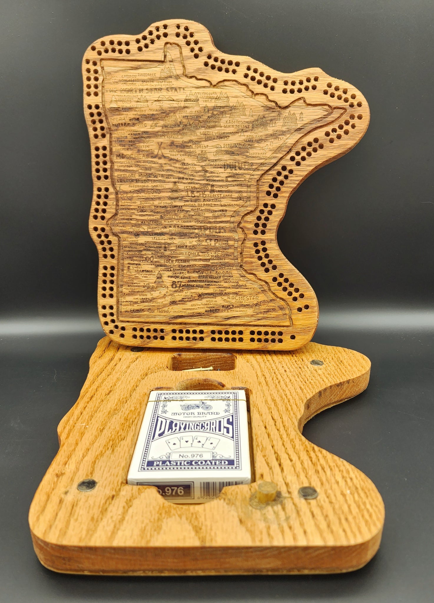 Minnesota Cribbage Board with Points of Interest