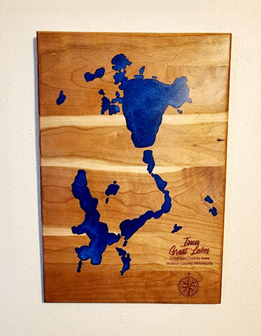 Epoxy Map of the Iowa Great Lakes/Okoboji