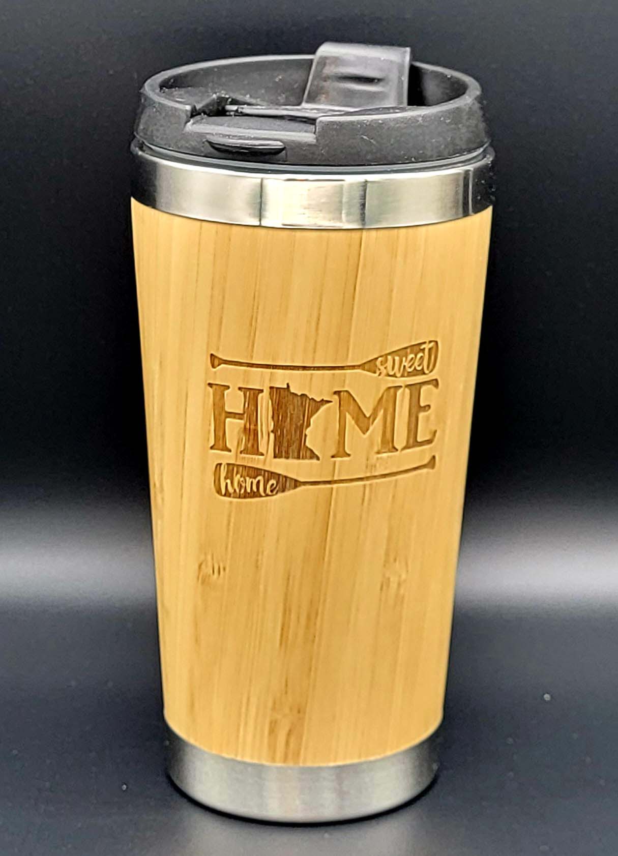 Minnesota Home Sweet Home- 15 oz. Bamboo Stainless Steel Tumbler