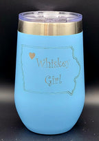Iowa Whiskey Girl-  Polar Camel 16 oz. Pink Vacuum Insulated Stemless Tumbler with Lid