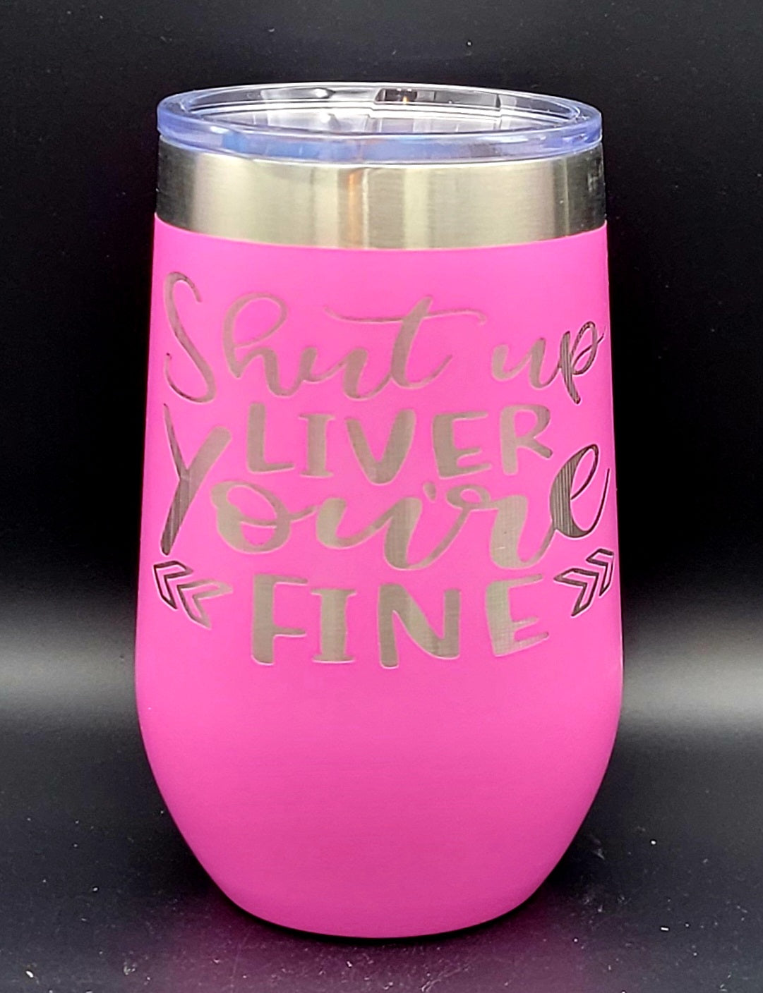 Shut Up Liver-  Polar Camel 16 oz. Pink Vacuum Insulated Stemless Tumbler with Lid