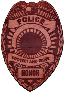Laser Cut Customizable Police Logo- Unfinished